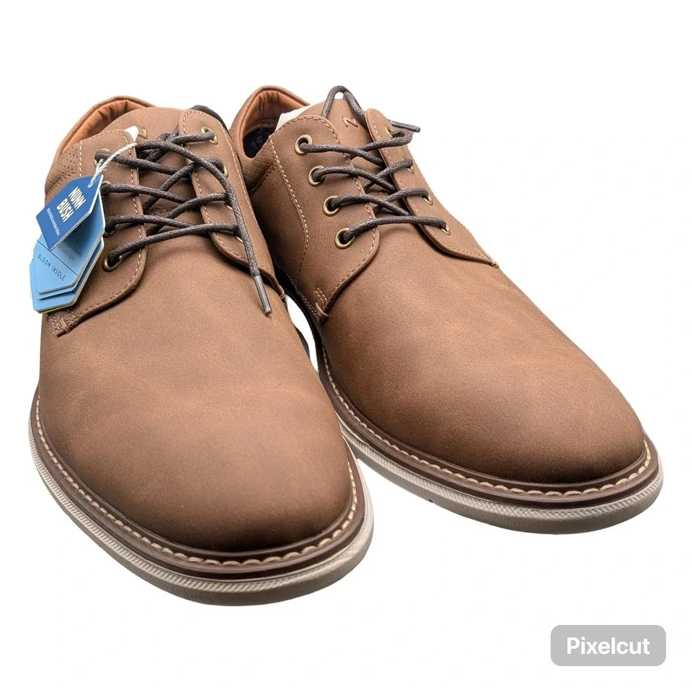 Nunn Bush Mens Kore Walk Plain Toe Oxford Brown Casual Shoes 11 m